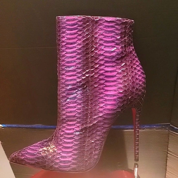 Christian louboutin, so kate booty 120 watersnake,purple,fushia and blue  sz36.5 - Picture 7 of 16
